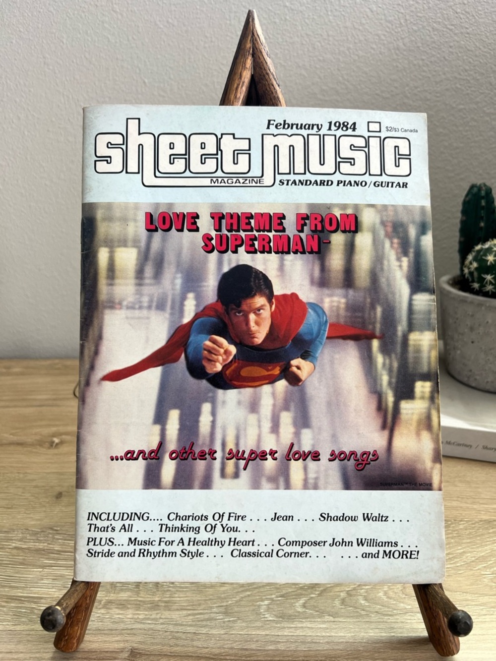 Vintage 1984 Sheet Music Magazine Superman Love Theme John Williams Piano